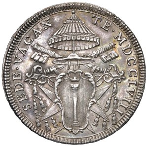 Papal coins - *Sede vacante (1758) Mezzo Scudo 1758 - Munt. 3 AG...