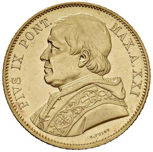 Papal coins - Pio IX (1846-1878) 100 Lire 1866 An. XXI - Munt. 3...