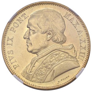 Papal coins - Pio IX (1846-1878) 100 Lire 1869 An. XXIII - Munt....