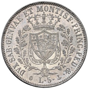 Savoy - Carlo Felice (1821-1831) 5 Lire 1829 G - Nomisma 5...