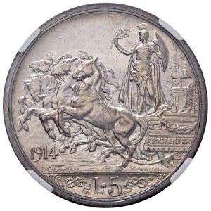 Savoy - Vittorio Emanuele III (1900-1946) 5 Lire 1914 - No...