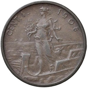 Savoy - Victor Emmanuel III (1900–1946) 1908 Centesimo -...