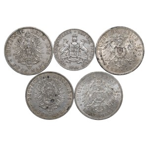 Lots - *GERMANY Set of 5 silver coins: 4 coins from...