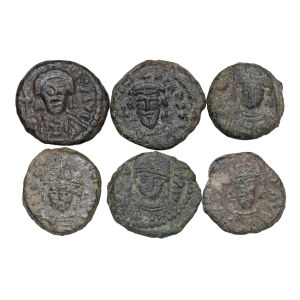 Leo Vincenzo Collection - CATANIA Lot of 6 Byzantine coins worth 10 nummi. N...