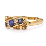 Ring with sapphires and diamonds, circa 1900, Birmingham, England