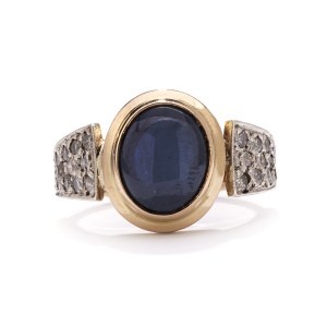 Ring with a star sapphire and diamonds, second half of the 20th century