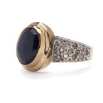 Ring with a star sapphire and diamonds, second half of the 20th century
