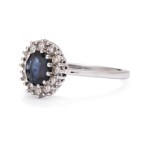 Ring with a sapphire and diamonds, early 21st century