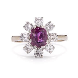 Ruby and diamond ring, second half of the 20th century