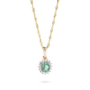 Pendant with an emerald and diamonds, early 21st century