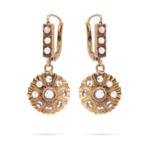 Earrings with corundum stones, second half of the 19th century