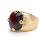 A ring with a garnet, second half of the 20th century