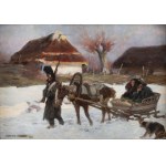 Wojciech Kossak (1856 Paryż - 1942 Kraków), Grenadierzy. Odwrót spod Moskwy, 1910