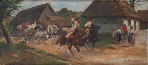Jerzy Kossak (1886 Kraków - 1955 Kraków), Wesele krakowskie, 1928