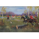 Jerzy Kossak (1886 Kraków - 1955 Kraków), Polowanie par force, 1930