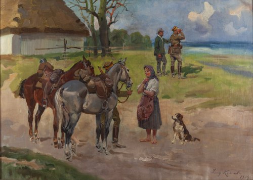 Jerzy Kossak (1886 Kraków - 1955 Kraków), Na zwiadach, 1929