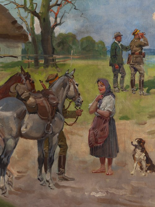 Jerzy Kossak (1886 Kraków - 1955 Kraków), Na zwiadach, 1929