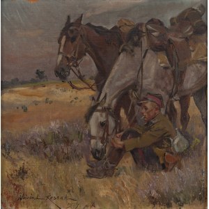 Wojciech Kossak (1856, Paris – 1942, Kraków), A Uhlan's Rest, 1927