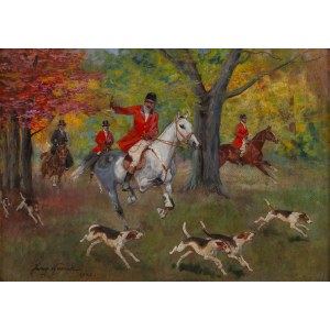 Jerzy Kossak (1886, Kraków – 1955, Kraków), Par Force Hunt, 1943