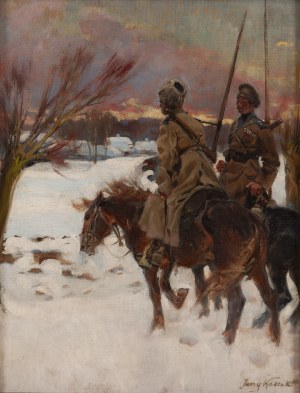 Jerzy Kossak (1886 Kraków - 1955 Kraków), Kozacki patrol, 1917