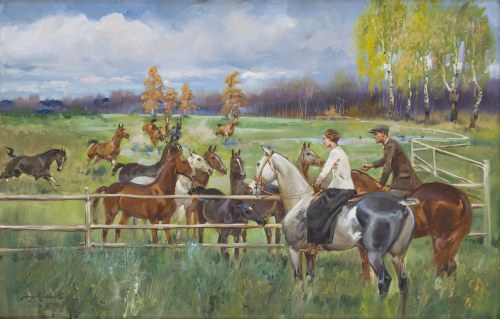 Jerzy Kossak (1886 Kraków - 1955 Kraków), Stadnina