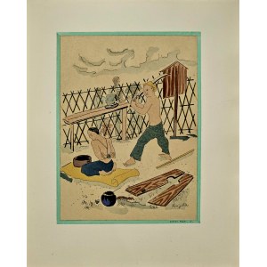 Léonard Tsuguharu Foujita (1886-1968) „Kara za opium” (Sanction pour l'opium) z cyklu „Rozważania palacza opium” (Propos d'un intoxiqué) 1928
