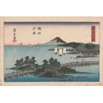 Utagawa Hiroshige, Evening Glow over the Seta, fūkei-ga—landscape
