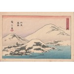 Utagawa Hiroshige, Evening Snow on Mount Hira