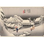 Utagawa Hiroshige, Kanbara (Village in the Snow), from the Tōkaidō series