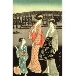 Kitagawa Utamaro, Japanese diptych, bijin-ga—Fireworks in Ryōgoku