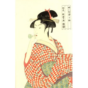 Kitagawa Utamaro, Beauty Blowing a BIDORO Glass Toy, ca. 1792–1793