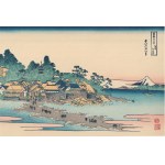 Katsushika Hokusai, Enoshima in Sagami Province, fūkei-ga—a seascape depicting a pilgrimage scene