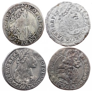 Leopold I., 4 × 15 kreuzerů, 1663–1686, Vídeň a Kremnitz