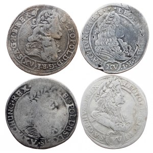 Leopold I., 4 × 15 kreuzerů, 1675–1694, Kremnitz a Nagybánya
