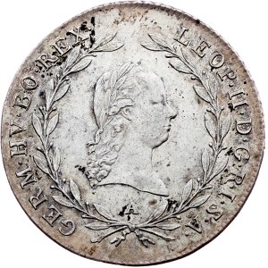 Leopold II., 20 kreuzerů, 1792, A, Vídeň