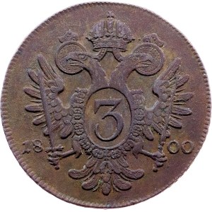 Franz I. (II.), 3 kreuzer, 1800, A, Vídeň