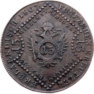 Franz I. (II.), 15 kreuzerů 1807, A, Vídeň