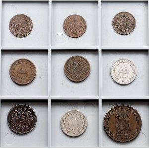 Habsburg, Lot of 9 Coins 1816-1916, Vienna and Kremnitz