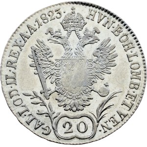 Franz I. (II.), 20 kreuzerů 1823, A, Vídeň