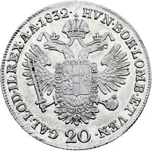 Franz I. (II.), 20 kreuzerů 1832, C, Praha