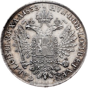 Franz I. (II.), 1/2 thaleru z roku 1833, A, Vídeň