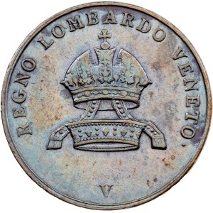 Ferdinand V., 5 centesimů, 1843, V, Benátky