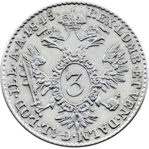 Ferdinand V., 3 Kreuzer 1845, A, Wien