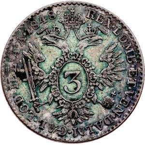 Ferdinand V., 3 Kreuzer 1848, A, Vienna