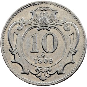 František Josef I., 10 hellerů 1909, Vídeň