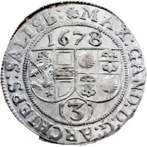 Salcburské arcibiskupství, 3 kreuzery 1678, Salcburk