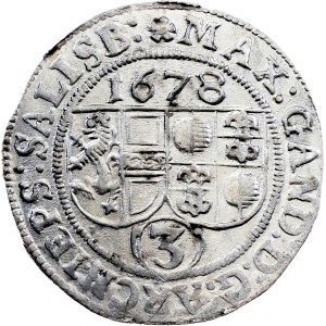 Salcburské arcibiskupství, 3 kreuzery 1678, Salcburk