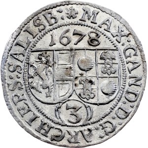 Salcburské arcibiskupství, 3 kreuzery 1678, Salcburk