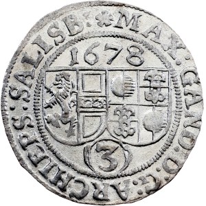Salcburské arcibiskupství, 3 kreuzery 1678, Salcburk