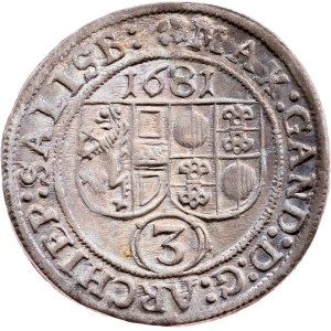Salcburské arcibiskupství, 3 kreuzery 1681, Salcburk